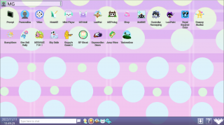 The ME-OS desktop as of version 0.0.55