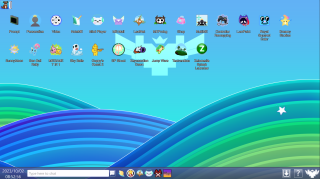 The ME-OS desktop as of version 0.0.56